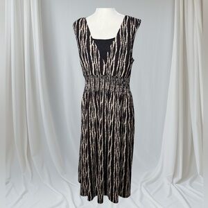 Alfani Midi Dress Sleeveless Women’s Sz XL Elastic Waistband Unlined Office Y2K